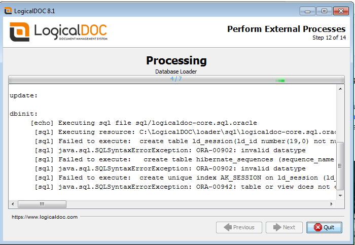 LogicalDOC-oracle Issue with Enterprise Version.png